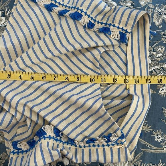 Dodo Bar Or Cotton shorts with pom-pom detail Striped Blue and Cream - Picture 10 of 10